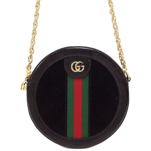 Gucci Ophidia Mini Round Shoulder Bag Black - Picture 1 of 5